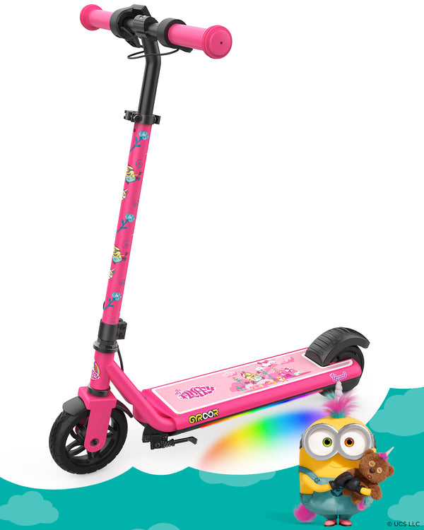 Minions | Gyroor Kids Electric Scooter 180W with Adjustable Height and Speed