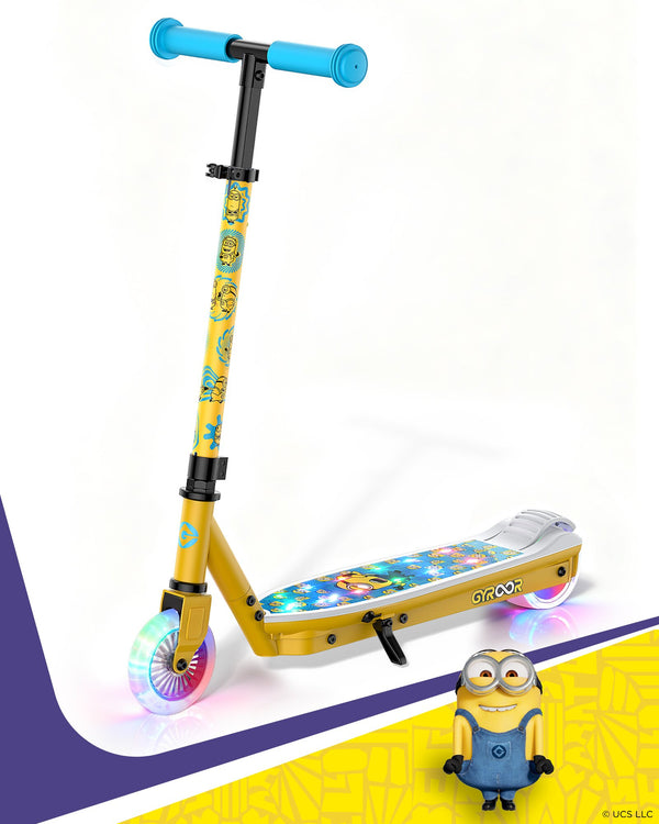 Minions | Gyroor Kids Electric Scooter with Adjustable Height and Adjustable Handlebar