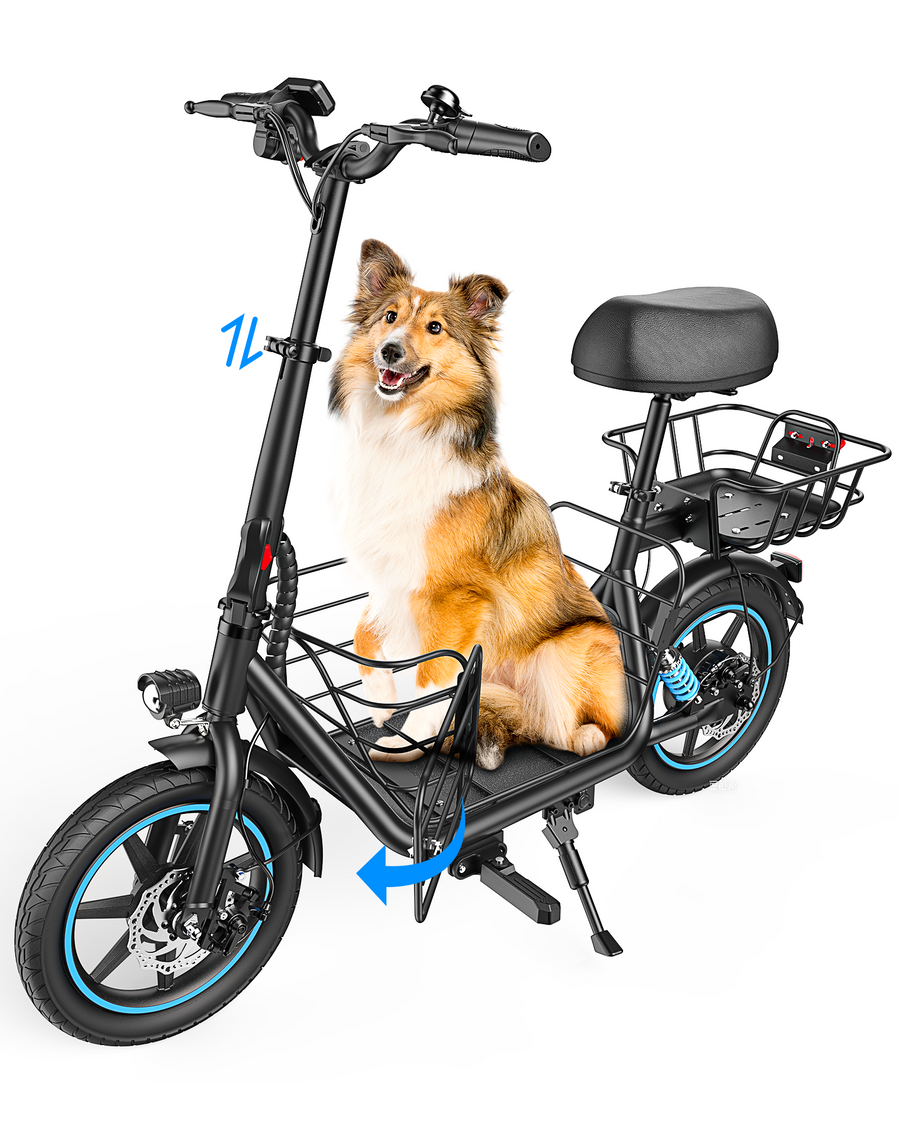 Gyroor C1Plus Folding Electric Scooter with Seat-450W Motor, Large Storage & UL2272 Certified